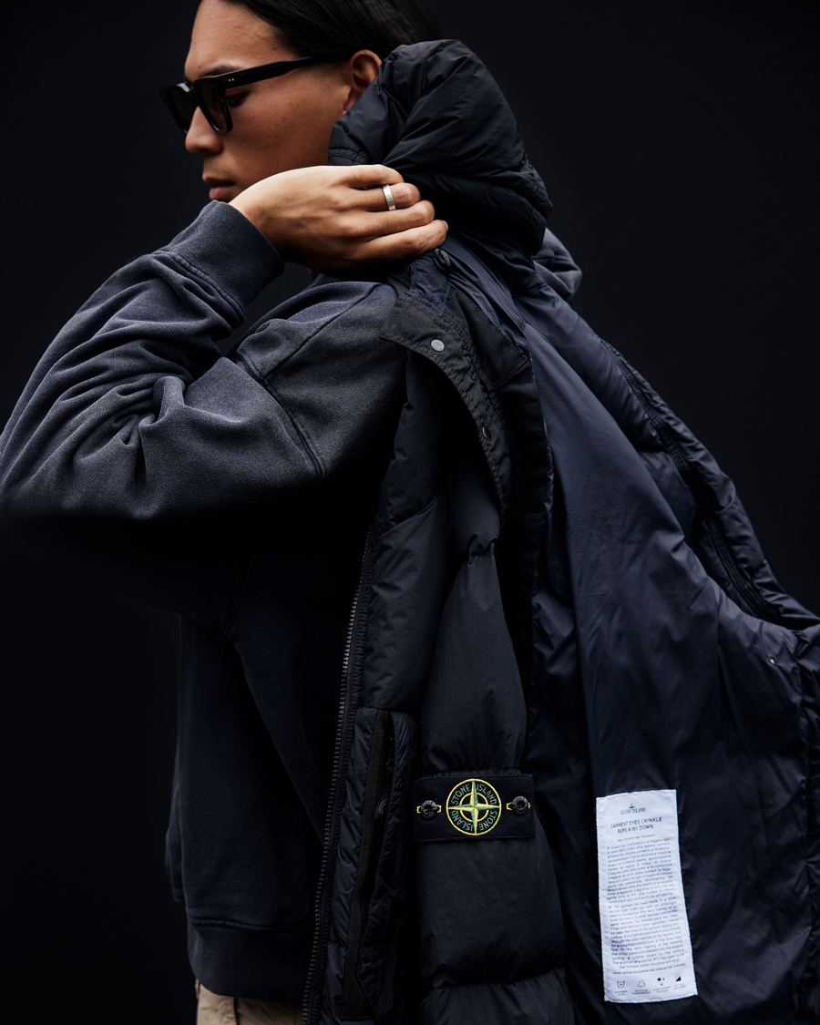 Mies | Takit | Stone Island | Garment Dyed Recycled Nylon Down Jacket Black