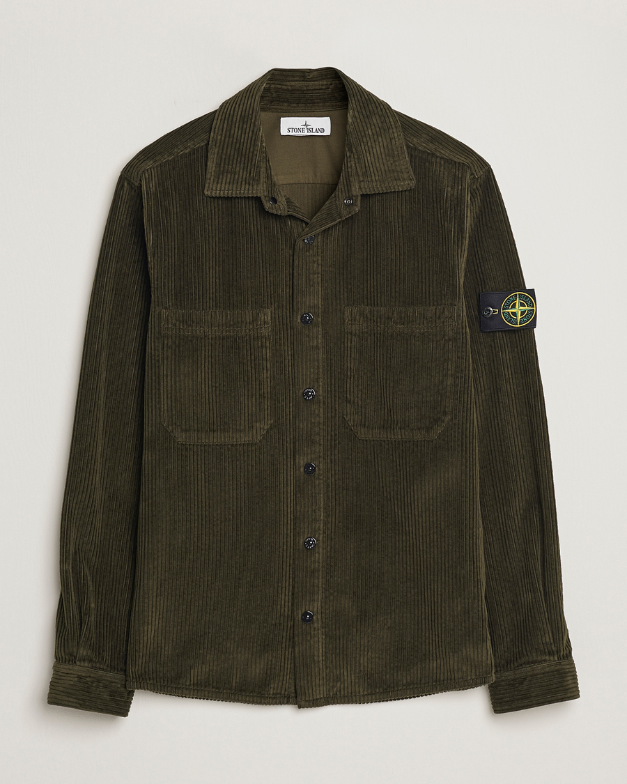Mies | Kauluspaidat | Stone Island | Garment Dyed Corduroy Overshirt Olive