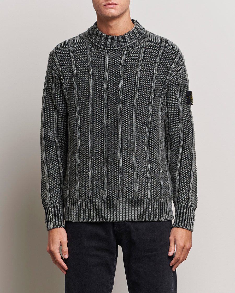 Mies |  | Stone Island | Knitted Wool Crewneck Black