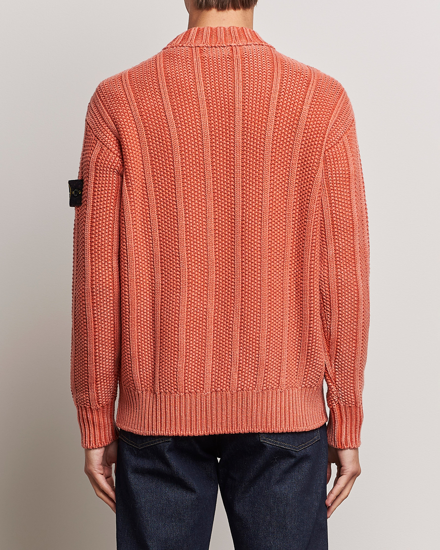 Mies | Puserot | Stone Island | Knitted Wool Crewneck Orange Red