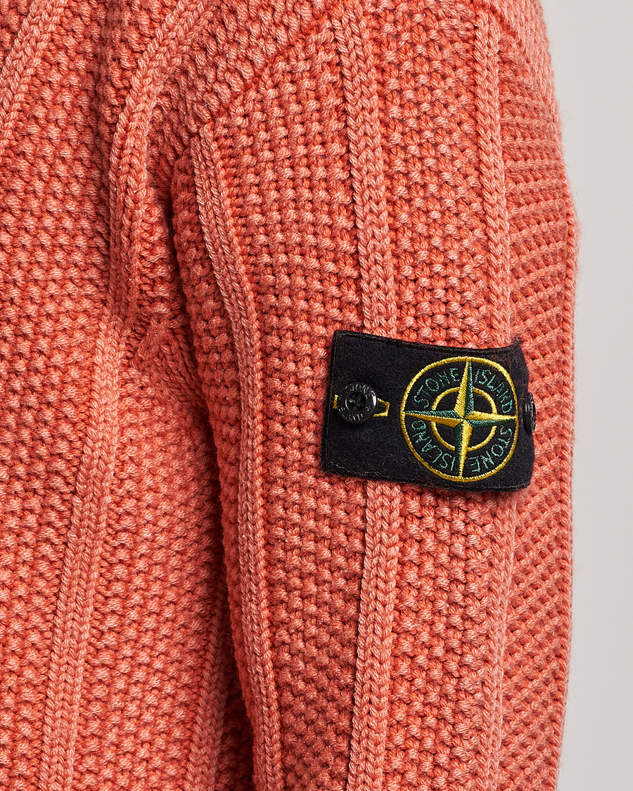 Mies | Puserot | Stone Island | Knitted Wool Crewneck Orange Red