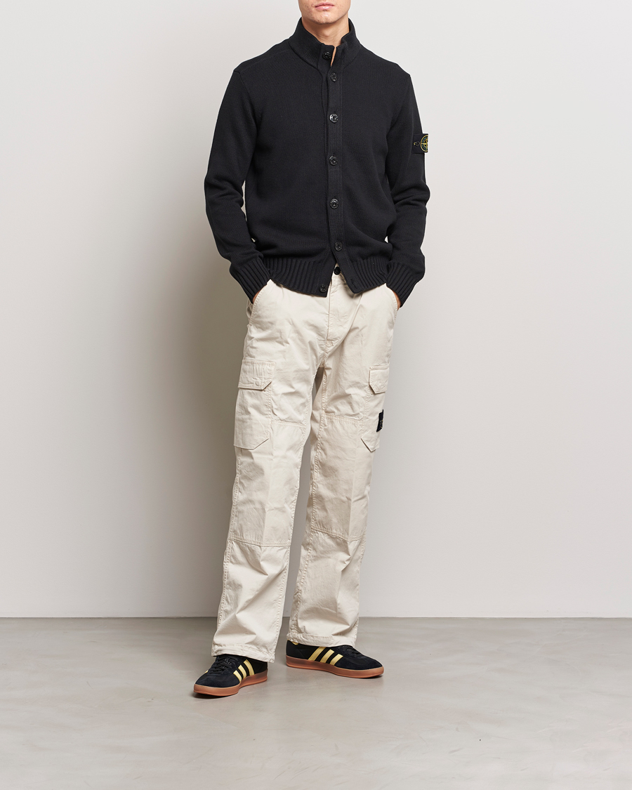 Mies | Puserot | Stone Island | Winter Cotton Cardigan Black