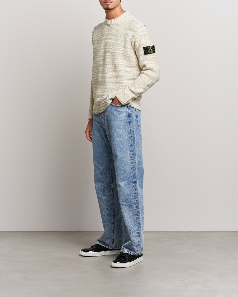 Mies | Puserot | Stone Island | Knitted Wool/Nylon Sweater Plaster