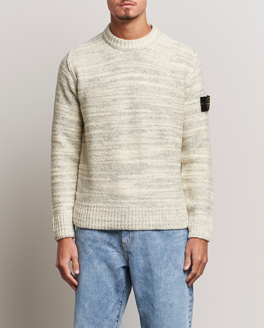 Mies | Puserot | Stone Island | Knitted Wool/Nylon Sweater Plaster