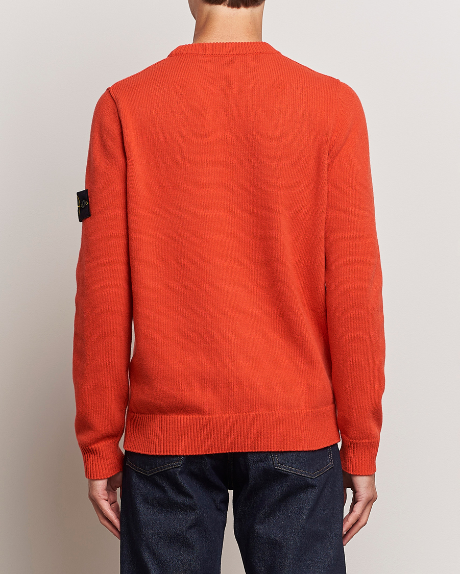 Mies | Puserot | Stone Island | Knitted Lambwool Sweater Orange Red