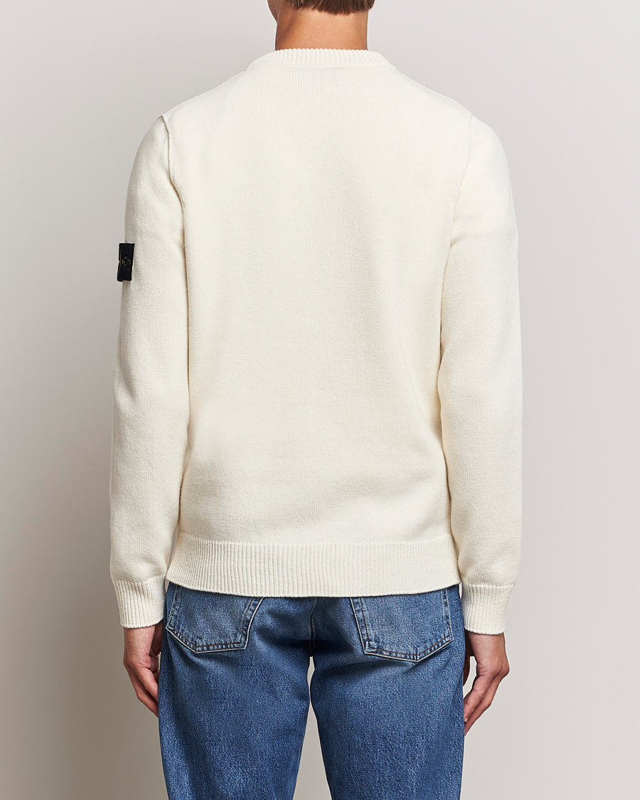 Mies | Puserot | Stone Island | Knitted Lambwool Sweater Natural