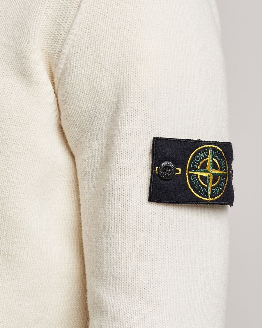 Mies | Puserot | Stone Island | Knitted Lambwool Sweater Natural