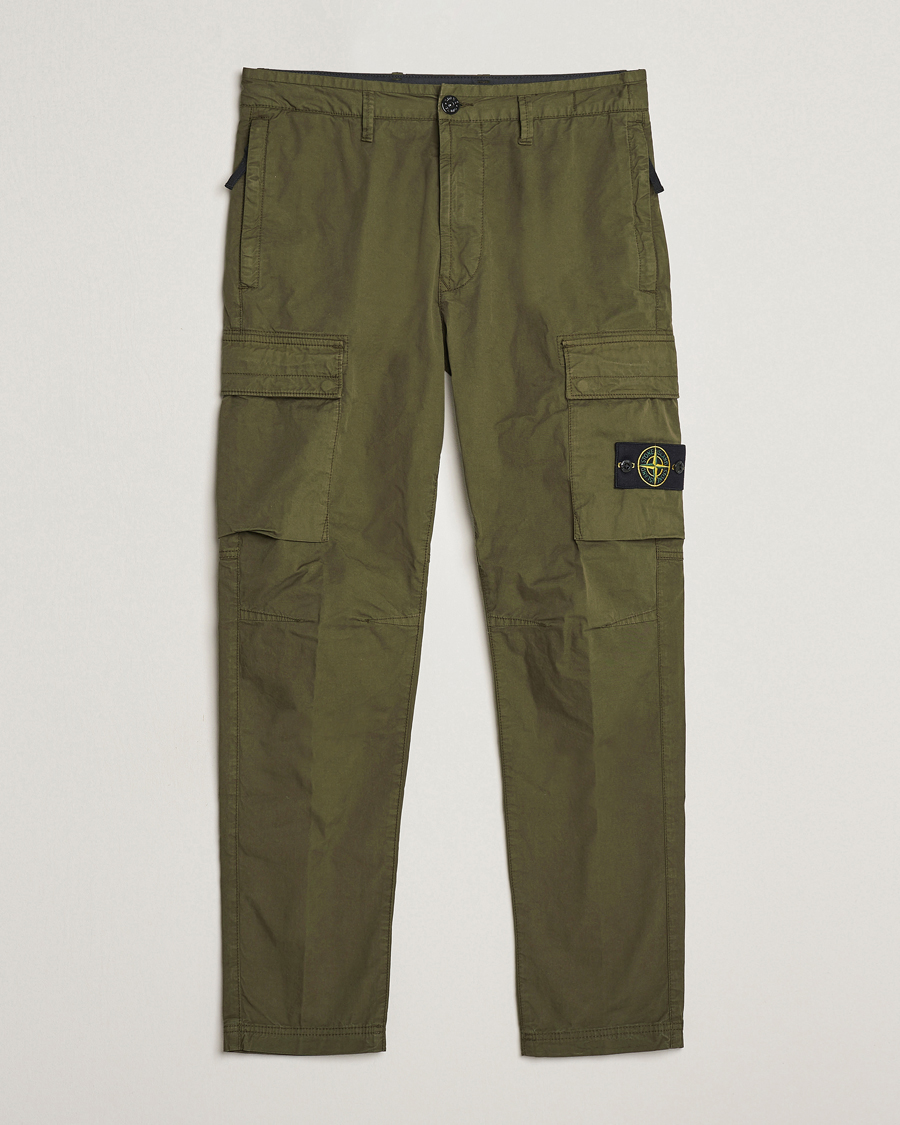 Mies | Housut | Stone Island | Stretch Cotton Gabardine Trousers Olive