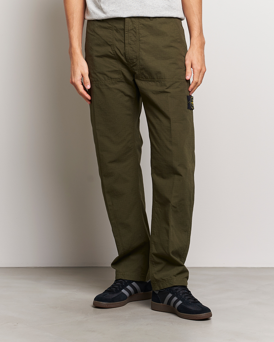 Mies |  | Stone Island | Garment Dyed Ripstop Trousers Olive