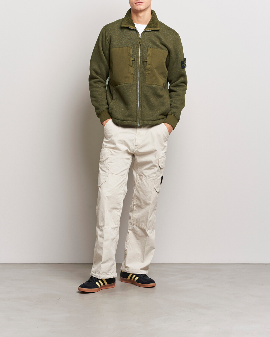 Mies | Puserot | Stone Island | Garment Dyed Terry Fleece Full Zip Olive