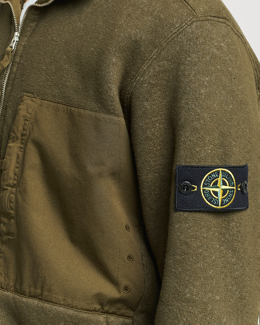 Mies | Puserot | Stone Island | Garment Dyed Terry Fleece Full Zip Olive
