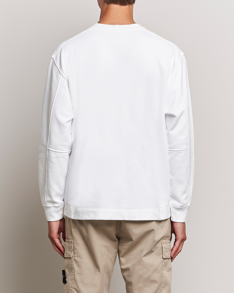 Mies | Puserot | Stone Island | Garment Dyed Fleece Logo Sweatshirt White