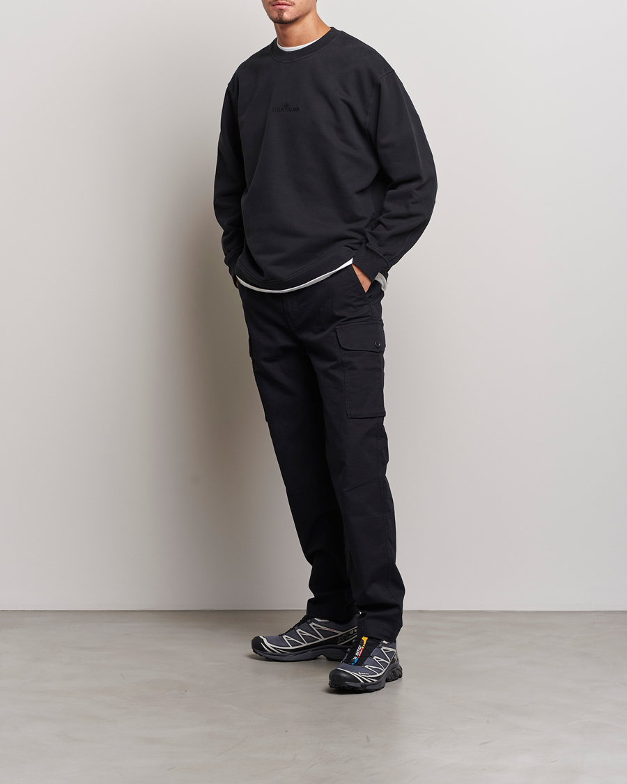 Mies | Puserot | Stone Island | Garment Dyed Fleece Logo Sweatshirt Black