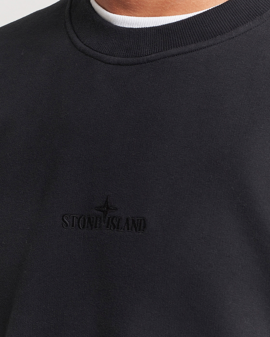 Mies | Puserot | Stone Island | Garment Dyed Fleece Logo Sweatshirt Black