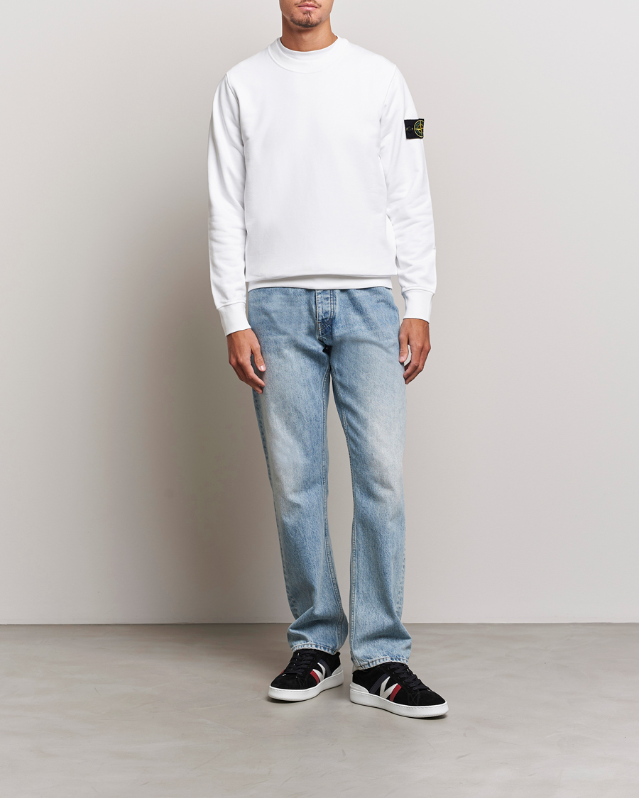 Mies | Puserot | Stone Island | Garment Dyed Fleece Sweatshirt White