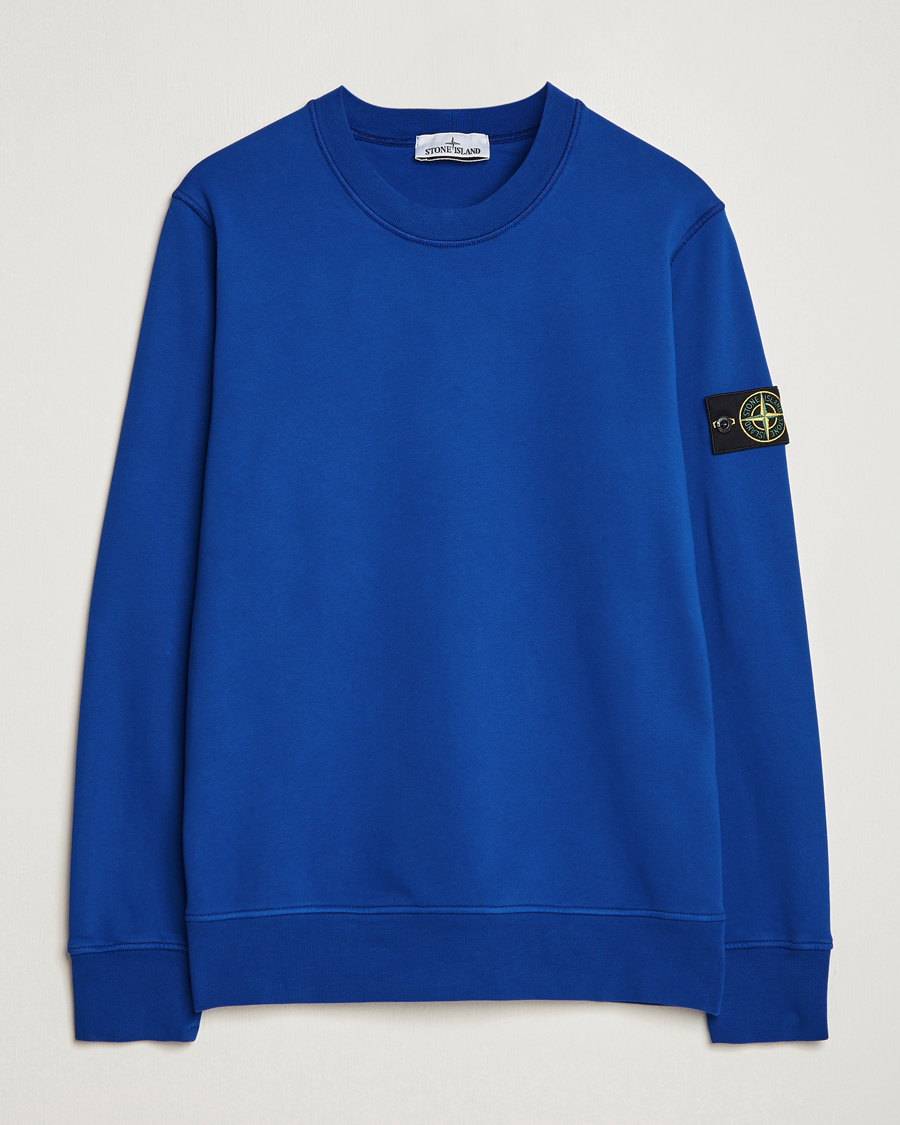 Mies | Puserot | Stone Island | Garment Dyed Fleece Sweatshirt Bright Blue