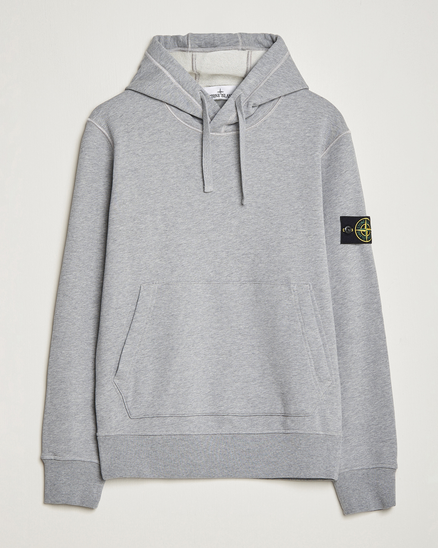 Mies | Puserot | Stone Island | Garment Dyed Fleece Hood Melange Grey