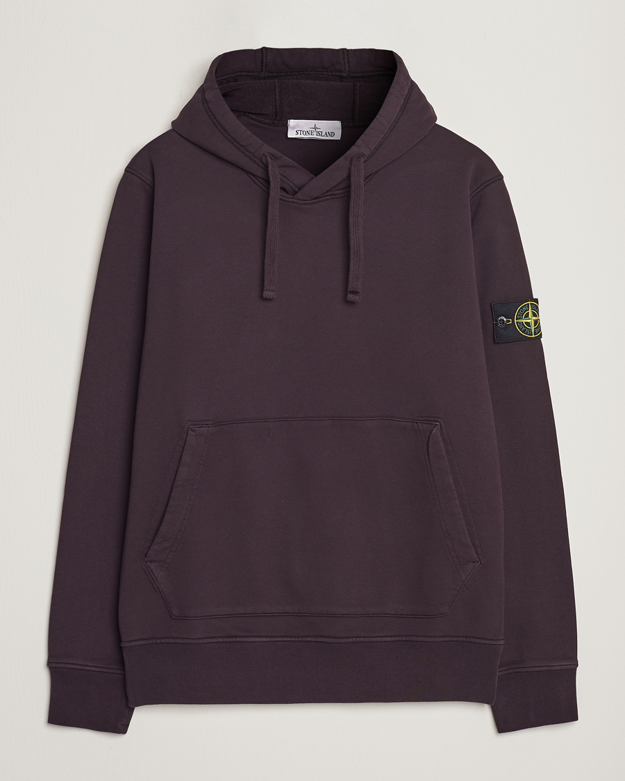 Mies | Puserot | Stone Island | Garment Dyed Fleece Hood Dark Burgundy