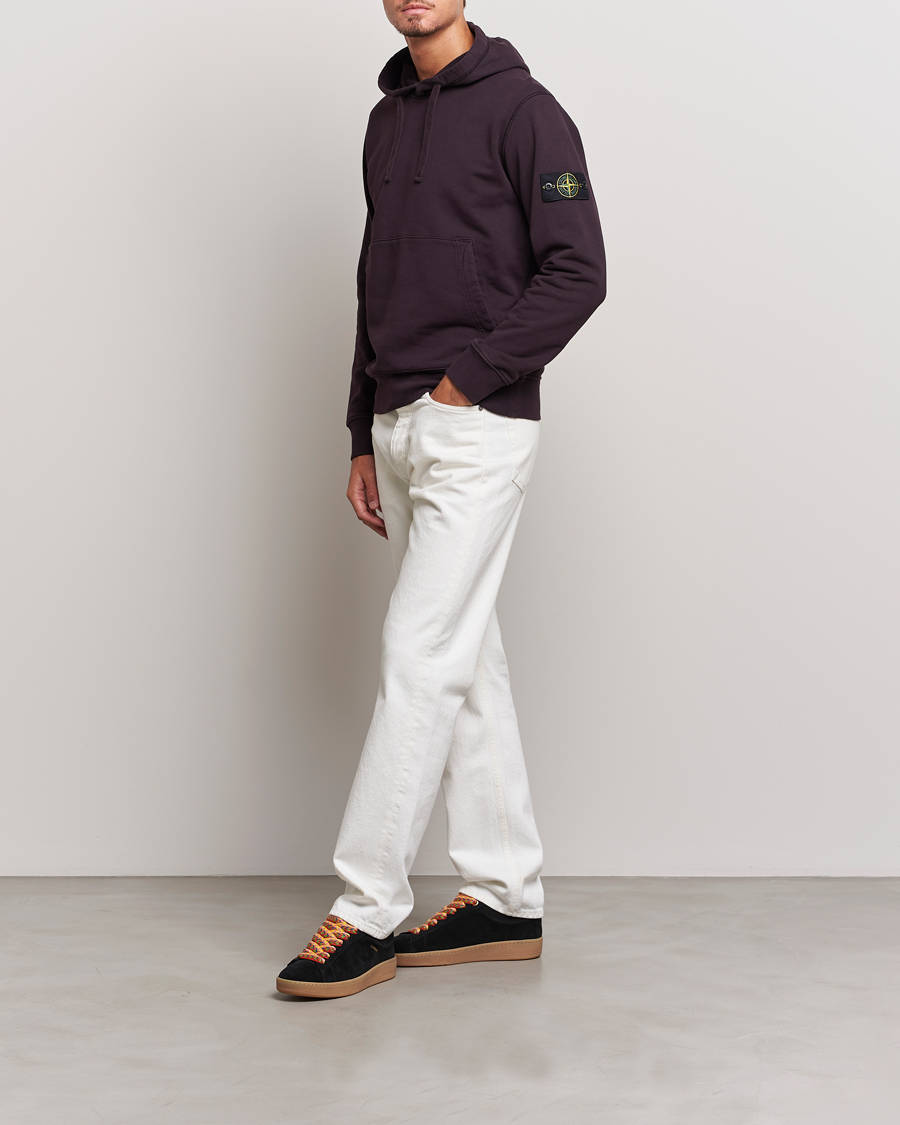 Mies | Puserot | Stone Island | Garment Dyed Fleece Hood Dark Burgundy