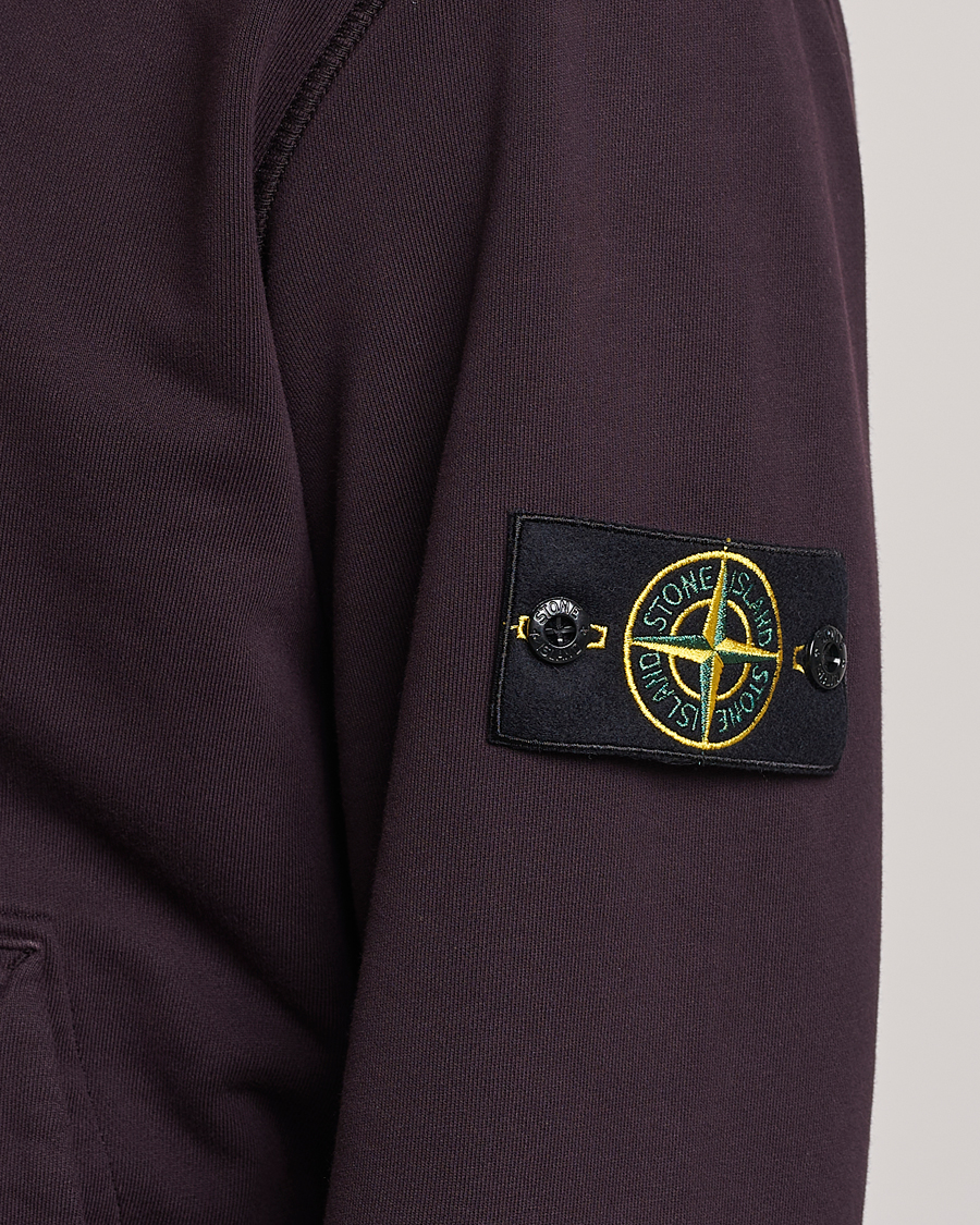 Mies | Puserot | Stone Island | Garment Dyed Fleece Hood Dark Burgundy