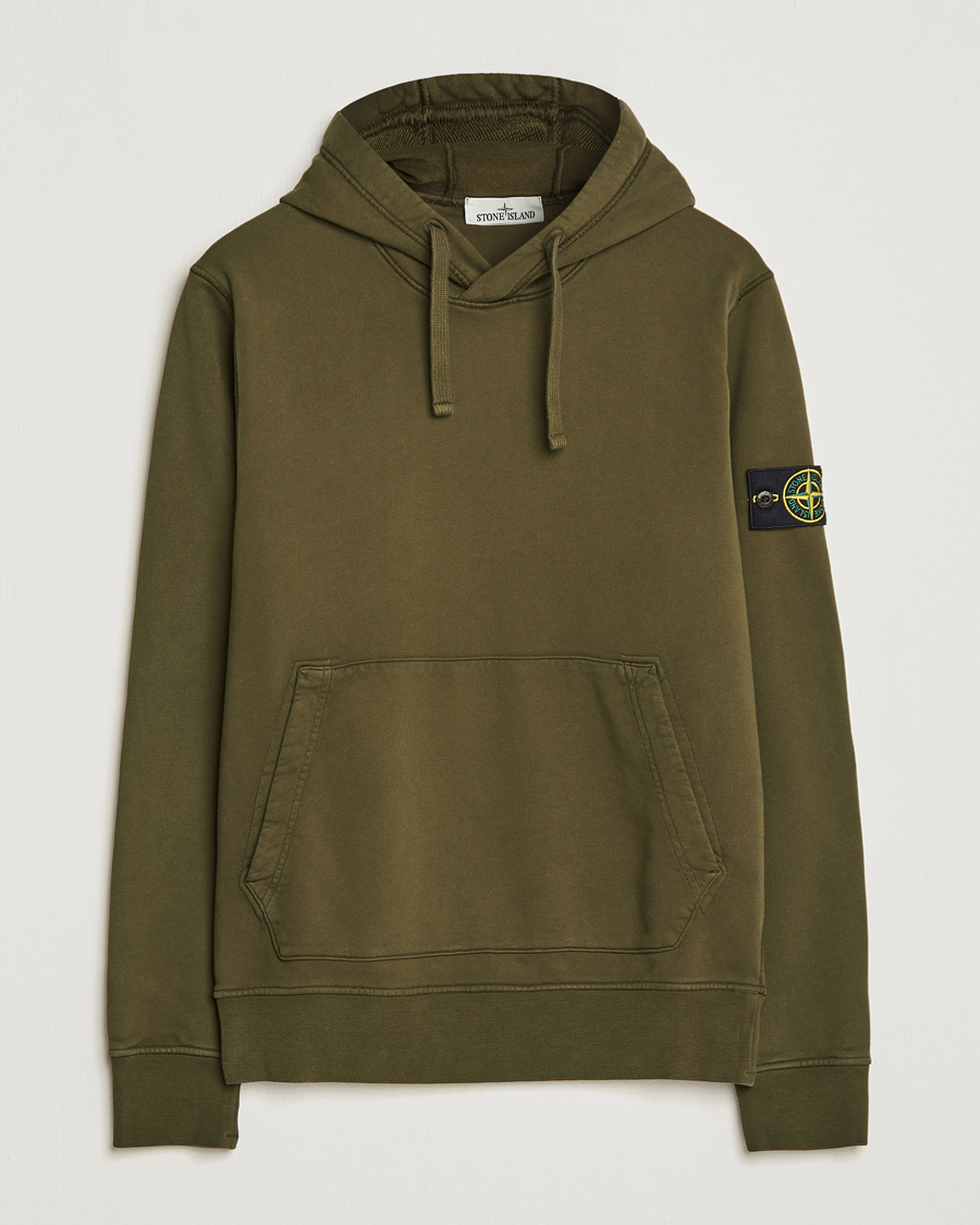 Mies | Puserot | Stone Island | Garment Dyed Fleece Hood Olive