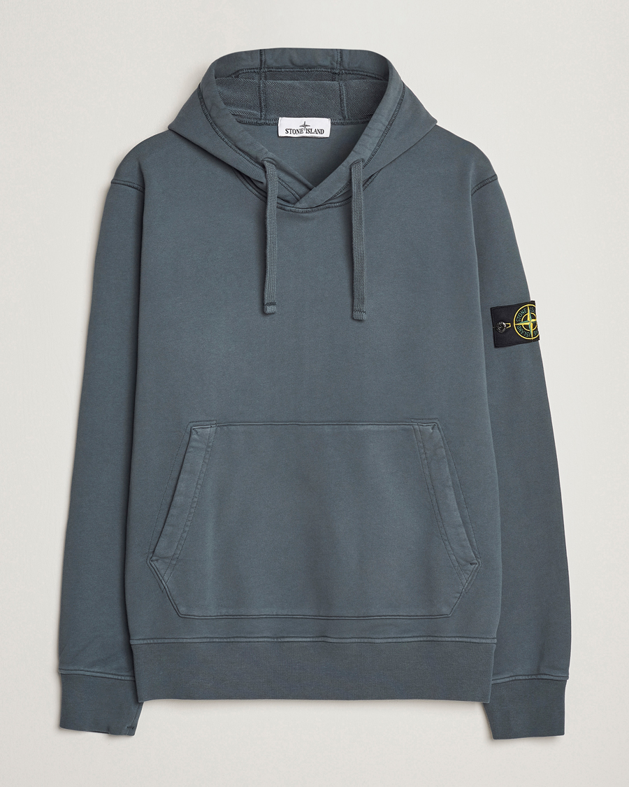 Mies | Puserot | Stone Island | Garment Dyed Fleece Hood Lead Grey