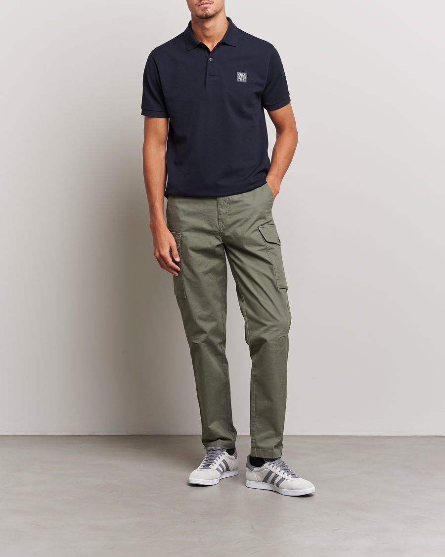 Mies | Pikeet | Stone Island | Cotton Pique Polo Navy Blue