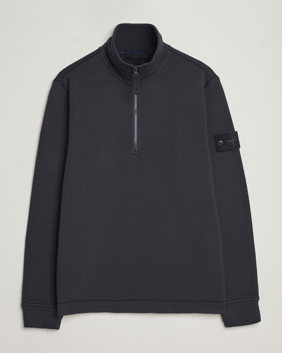 Mies | Puserot | Stone Island | Ghost Piece Wool Fleece Half Zip Navy Blue