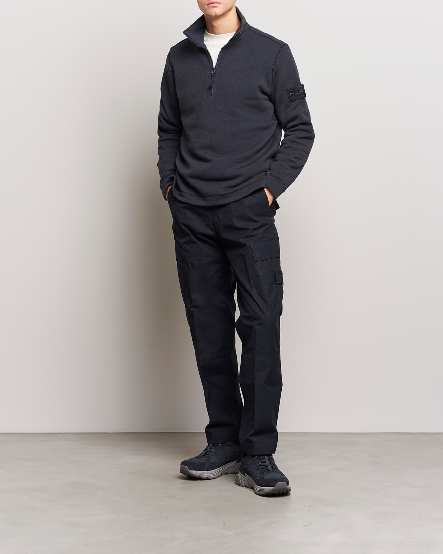 Mies | Puserot | Stone Island | Ghost Piece Wool Fleece Half Zip Navy Blue