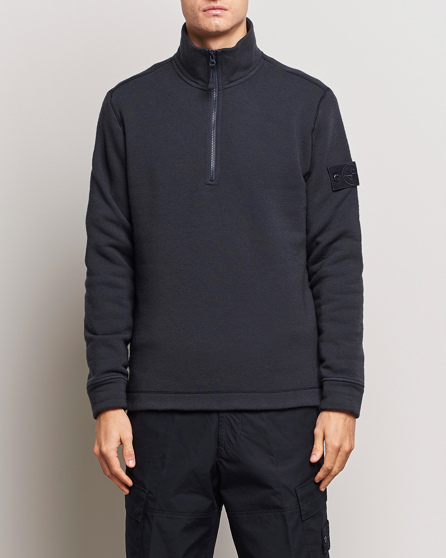 Mies | Puserot | Stone Island | Ghost Piece Wool Fleece Half Zip Navy Blue