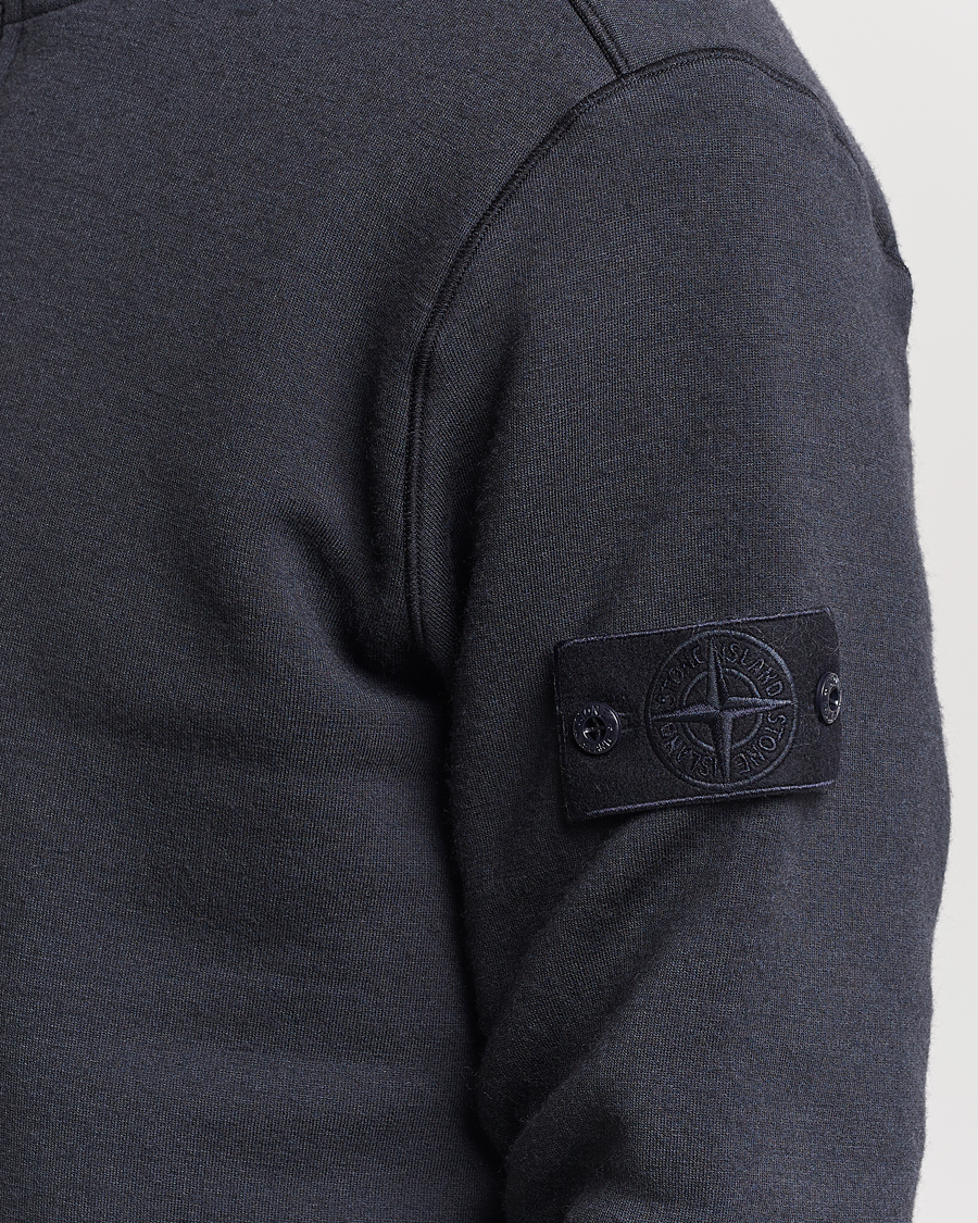 Mies | Puserot | Stone Island | Ghost Piece Wool Fleece Half Zip Navy Blue