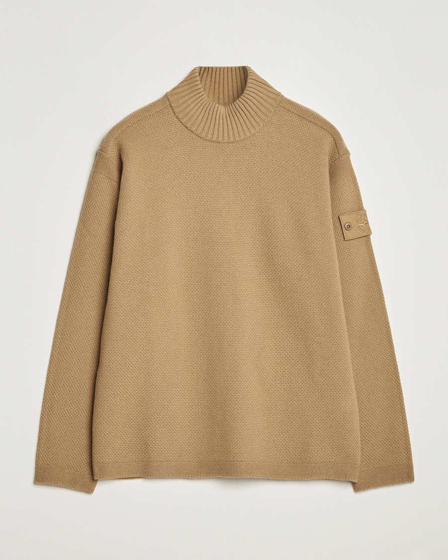 Mies | Puserot | Stone Island | Ghost Piece Geelong Wool Turtleneck Dark Beige