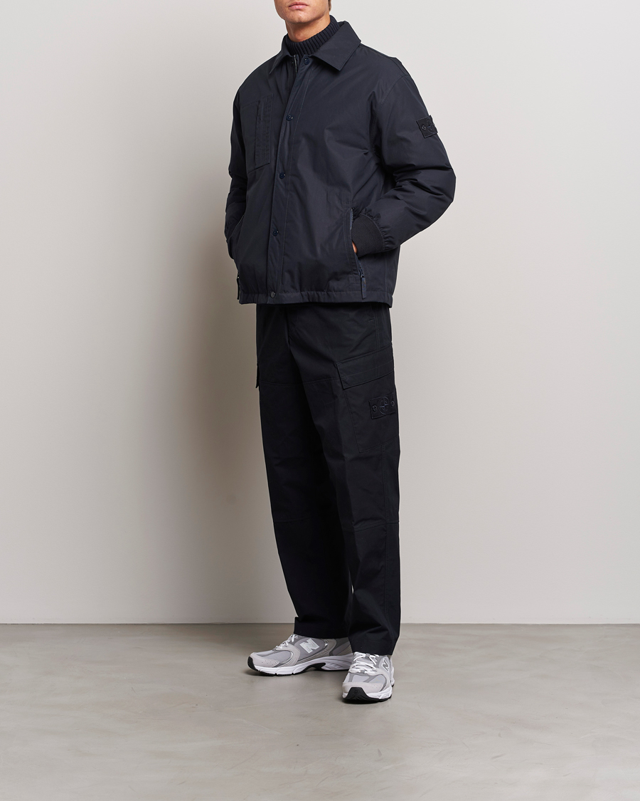 Mies | Takit | Stone Island | Ghost Piece O-Ventile Jacket Navy Blue