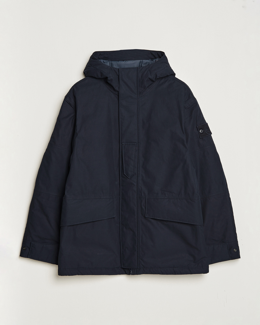 Mies | Takit | Stone Island | Ghost Piece O-Ventile Hooded Parka Navy Blue