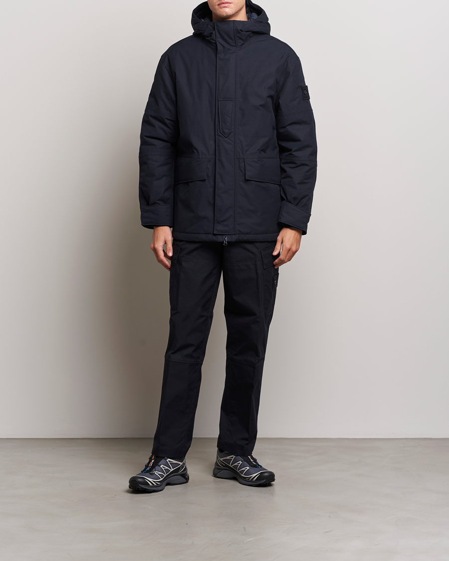 Mies | Takit | Stone Island | Ghost Piece O-Ventile Hooded Parka Navy Blue
