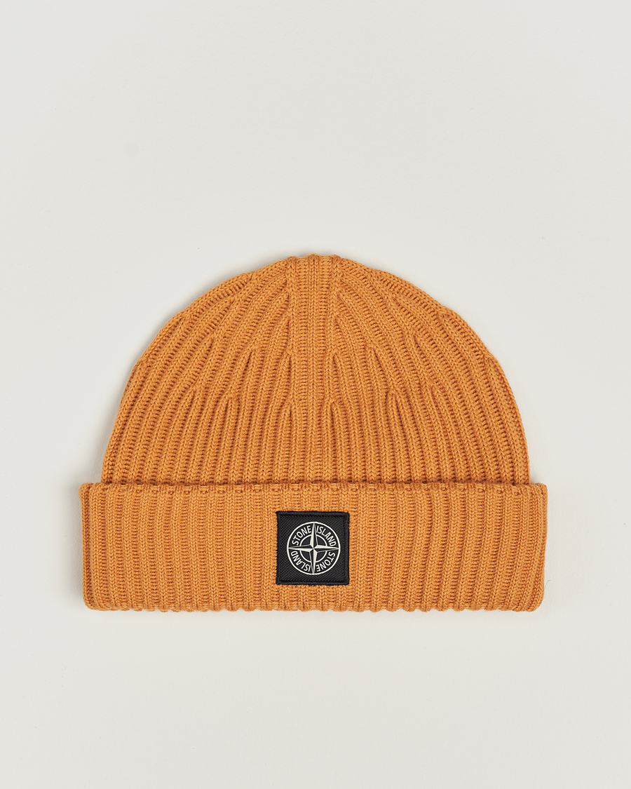 Mies | Stone Island Full Rib Wool Beanie Rust | Stone Island | Full Rib Wool Beanie Rust