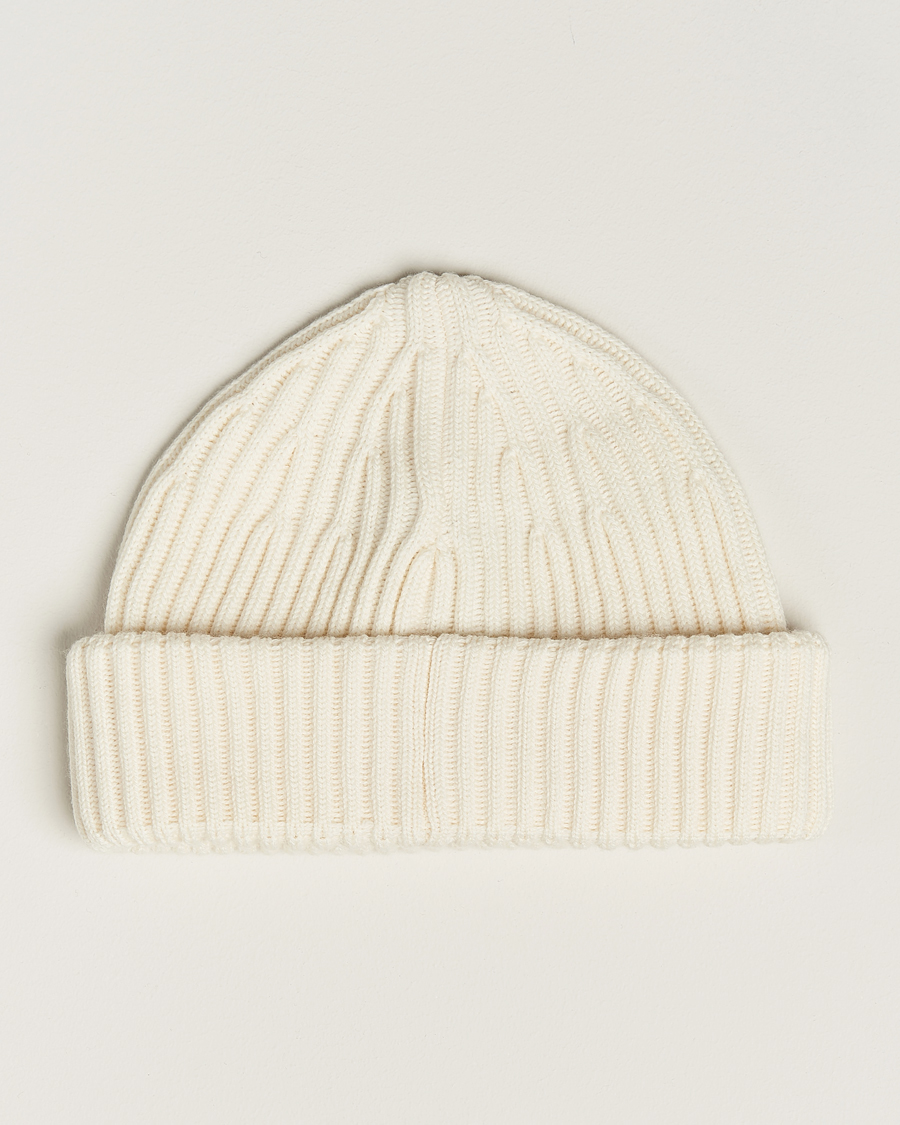 Mies | Stone Island Full Rib Wool Beanie Natural | Stone Island | Full Rib Wool Beanie Natural