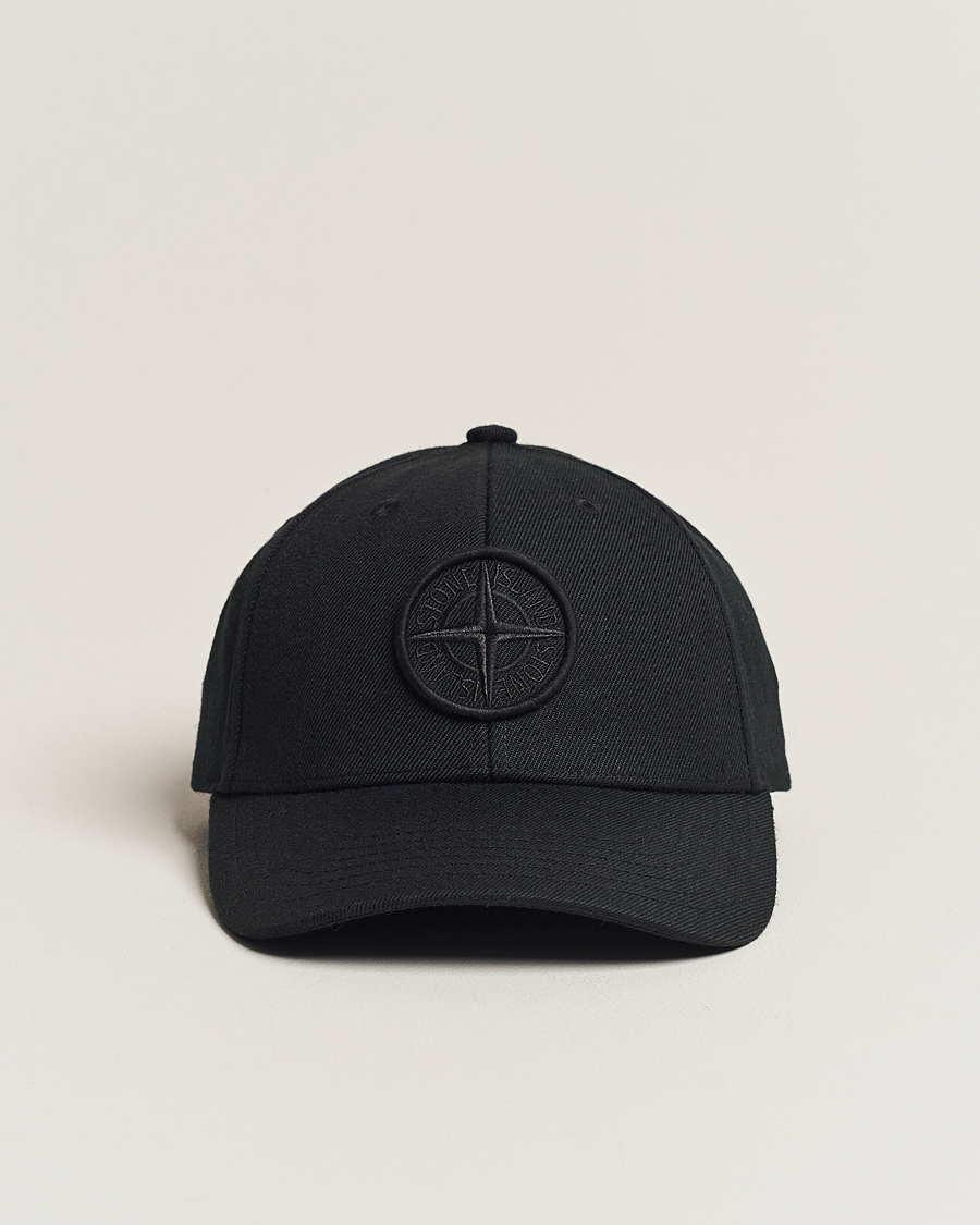 Mies | Stone Island Mix Wool Gabardine Cap Black | Stone Island | Mix Wool Gabardine Cap Black
