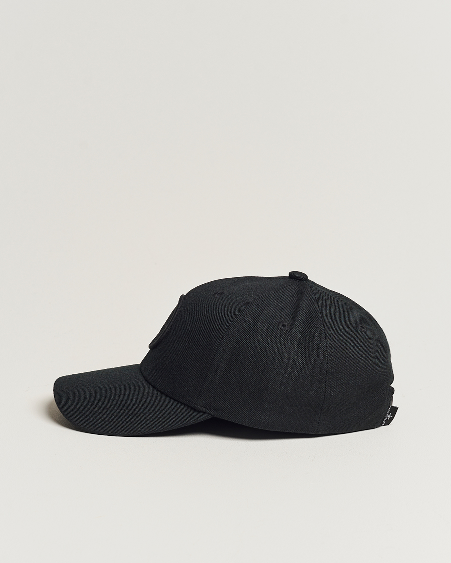 Mies | Stone Island Mix Wool Gabardine Cap Black | Stone Island | Mix Wool Gabardine Cap Black