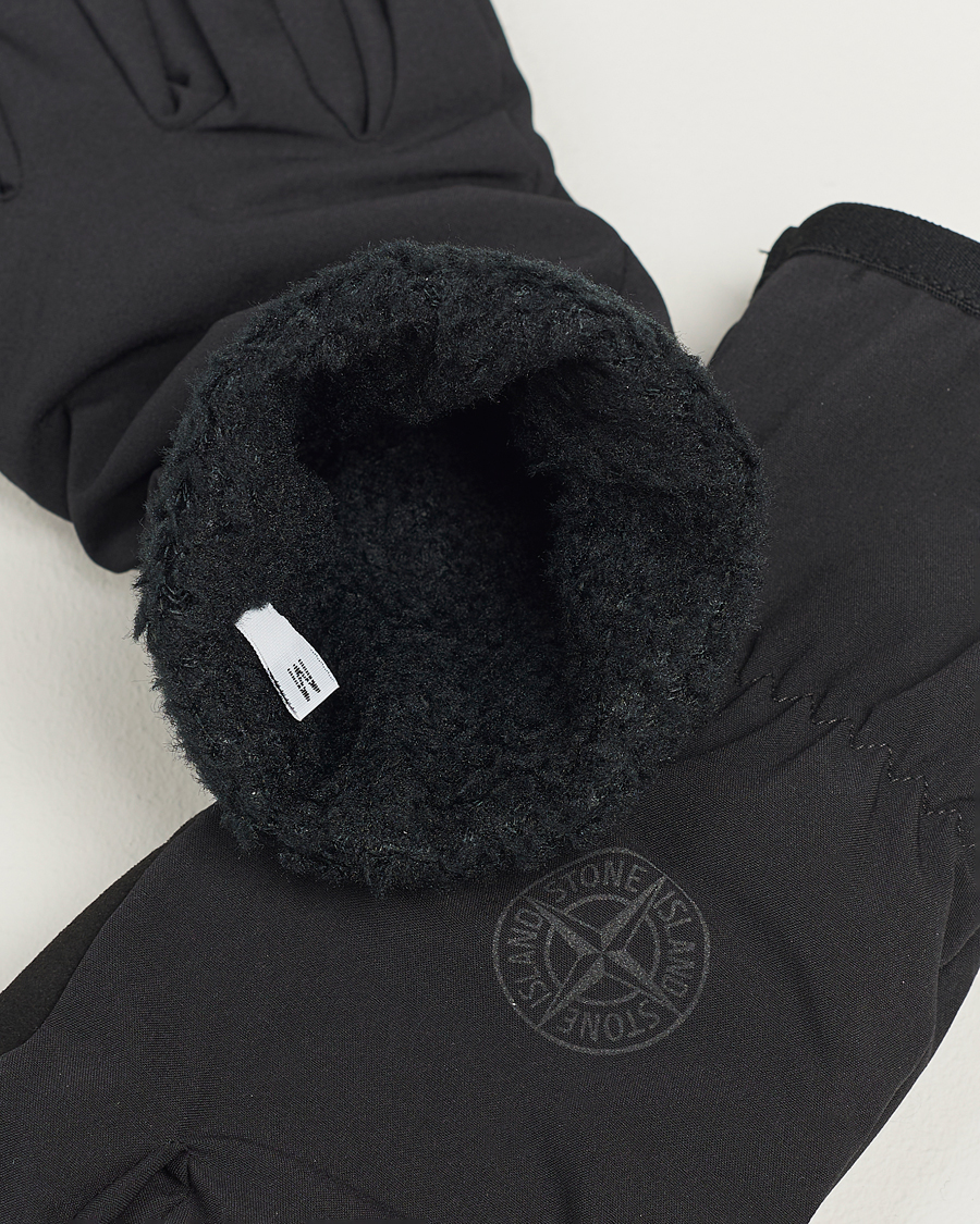 Mies | Stone Island Soft Shell-R_e Recycled Gloves Black | Stone Island | Soft Shell-R_e Recycled Gloves Black