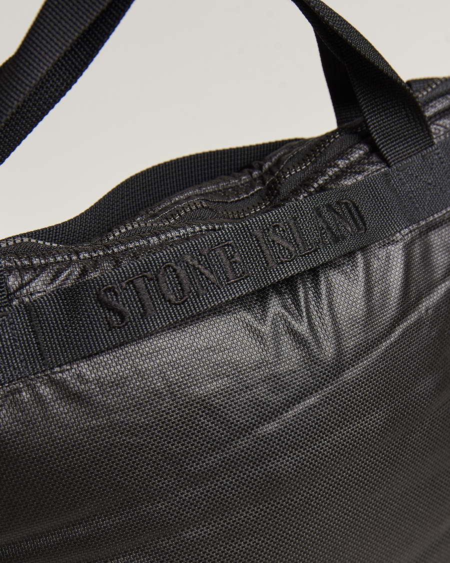 Mies | Stone Island Garment Dyed Mussola Gommata Canvas Tote Black | Stone Island | Garment Dyed Mussola Gommata Canvas Tote Black