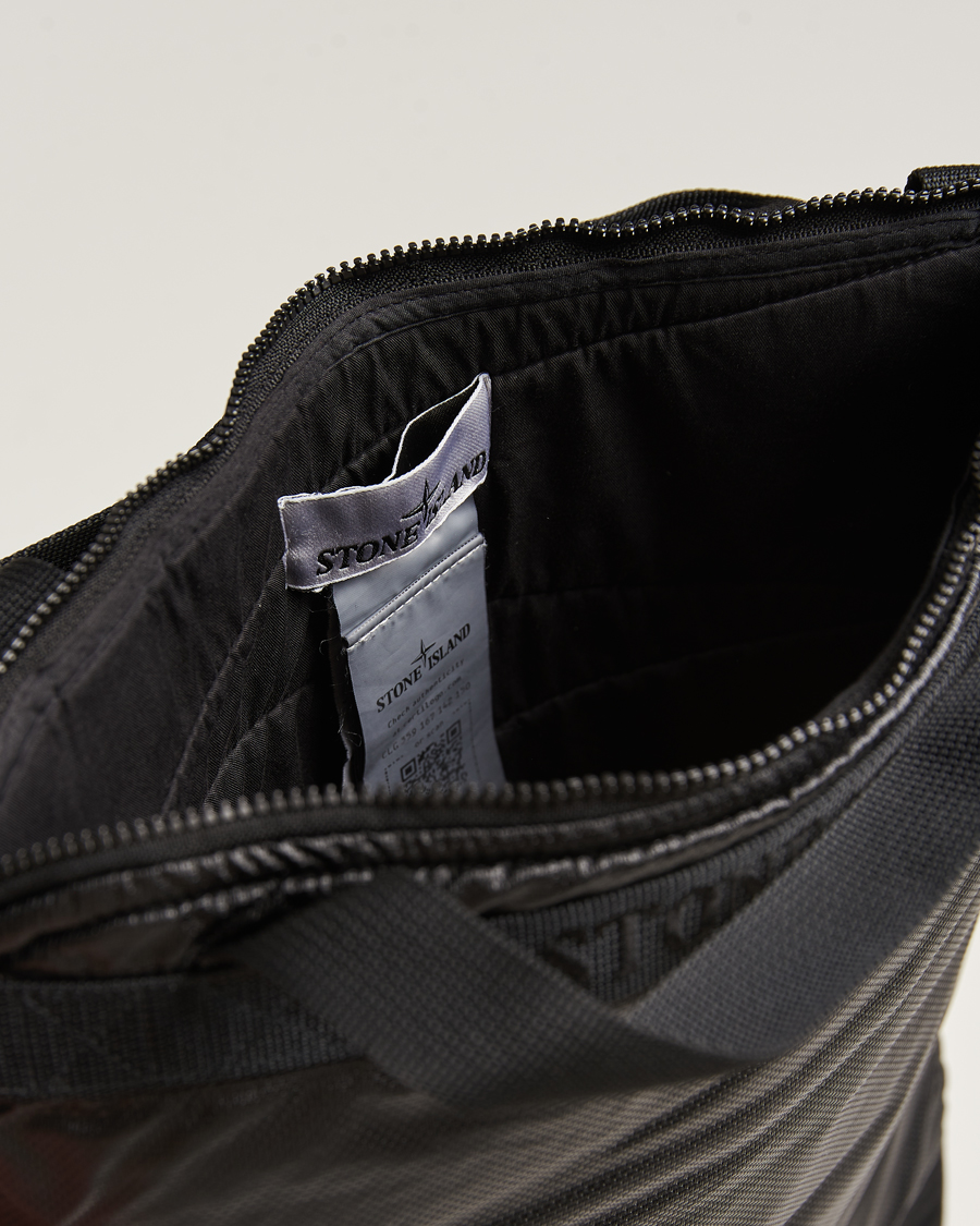 Mies | Stone Island Garment Dyed Mussola Gommata Canvas Tote Black | Stone Island | Garment Dyed Mussola Gommata Canvas Tote Black