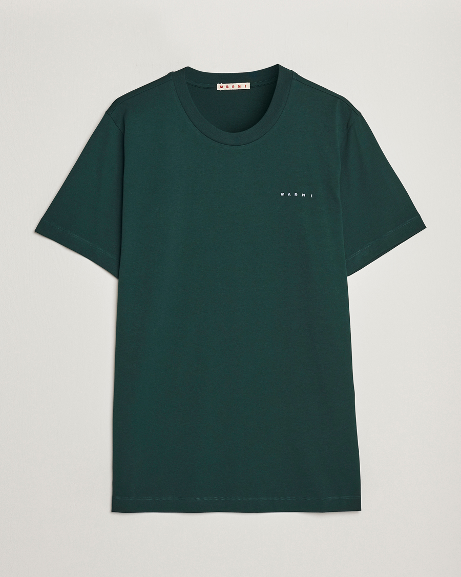 Mies |  | Marni | Logo Embroidered T-Shirt Spherical Green