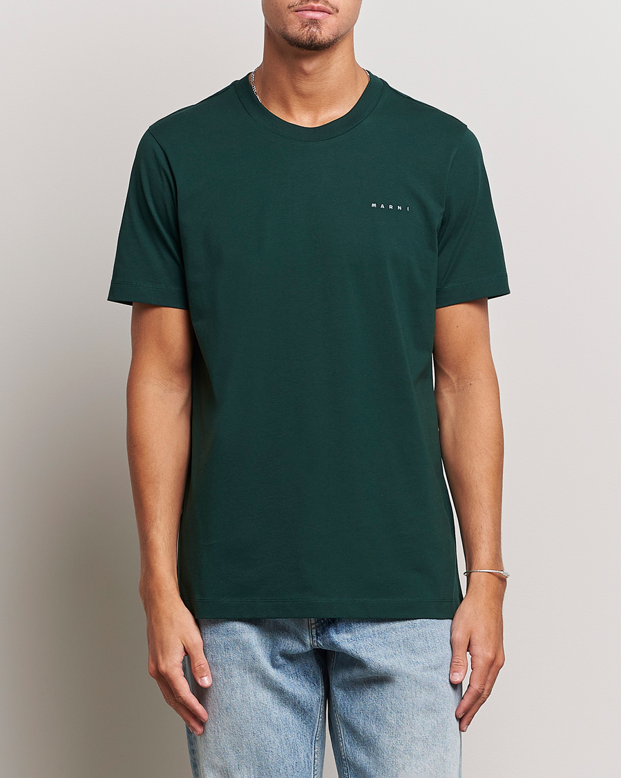 Mies |  | Marni | Logo Embroidered T-Shirt Spherical Green