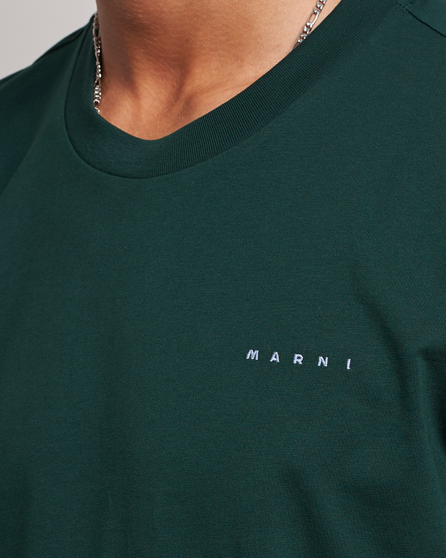Mies | T-paidat | Marni | Logo Embroidered T-Shirt Spherical Green