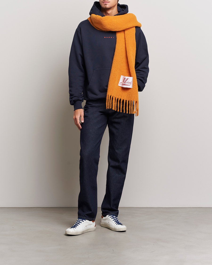 Mies | Puserot | Marni | Logo Applied Hoodie Navy