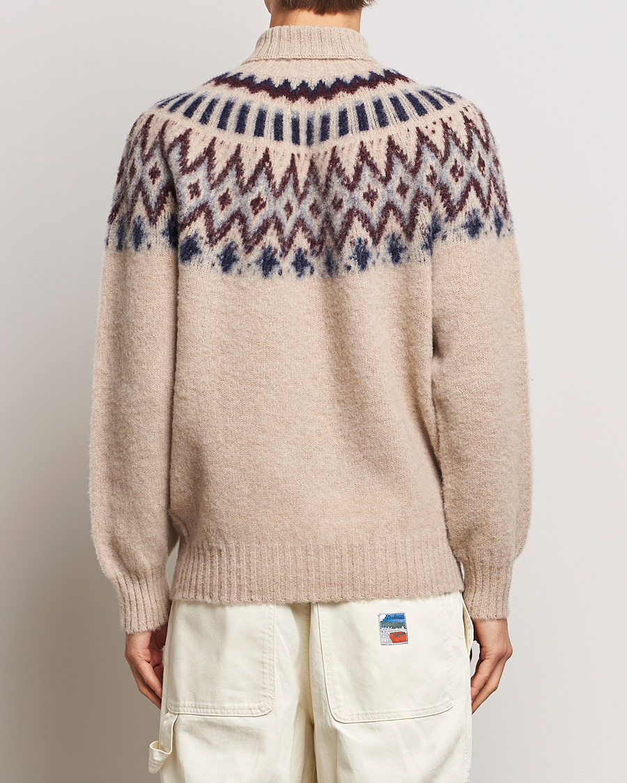 Mies | Puserot | Howlin' | Brushed Wool Fair Isle Roll Neck Biscuit