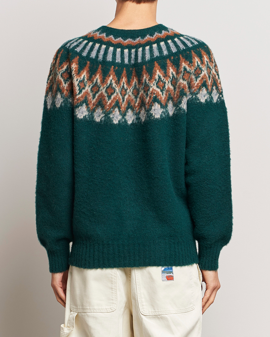Mies | Puserot | Howlin' | Brushed Wool Fair Isle Crew Sweater Forest