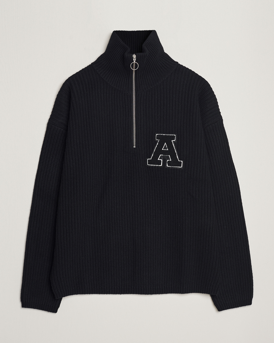 Mies |  | Axel Arigato | Team Knitted Half Zip Black