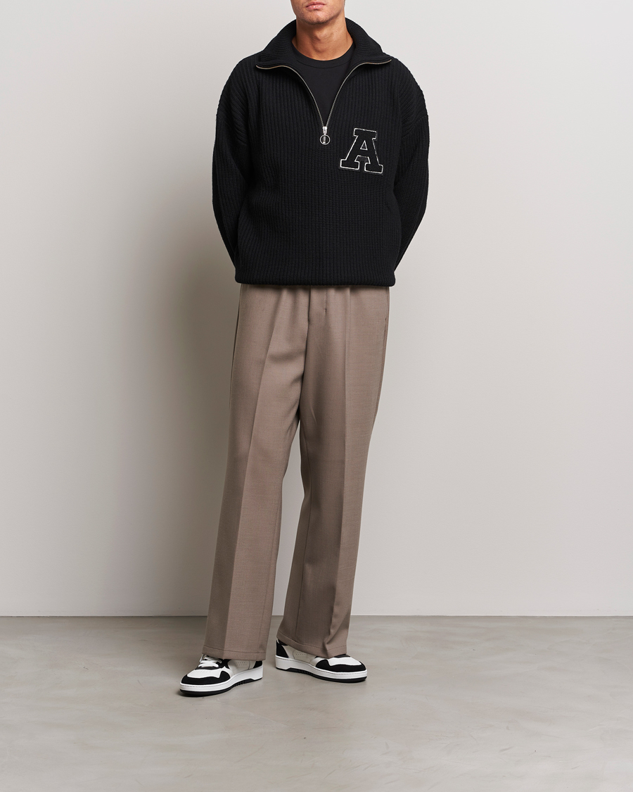 Mies | Puserot | Axel Arigato | Team Knitted Half Zip Black